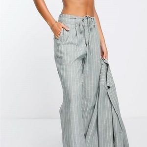 Vero Moda Stripe Suit Pants - Wide Leg Pants